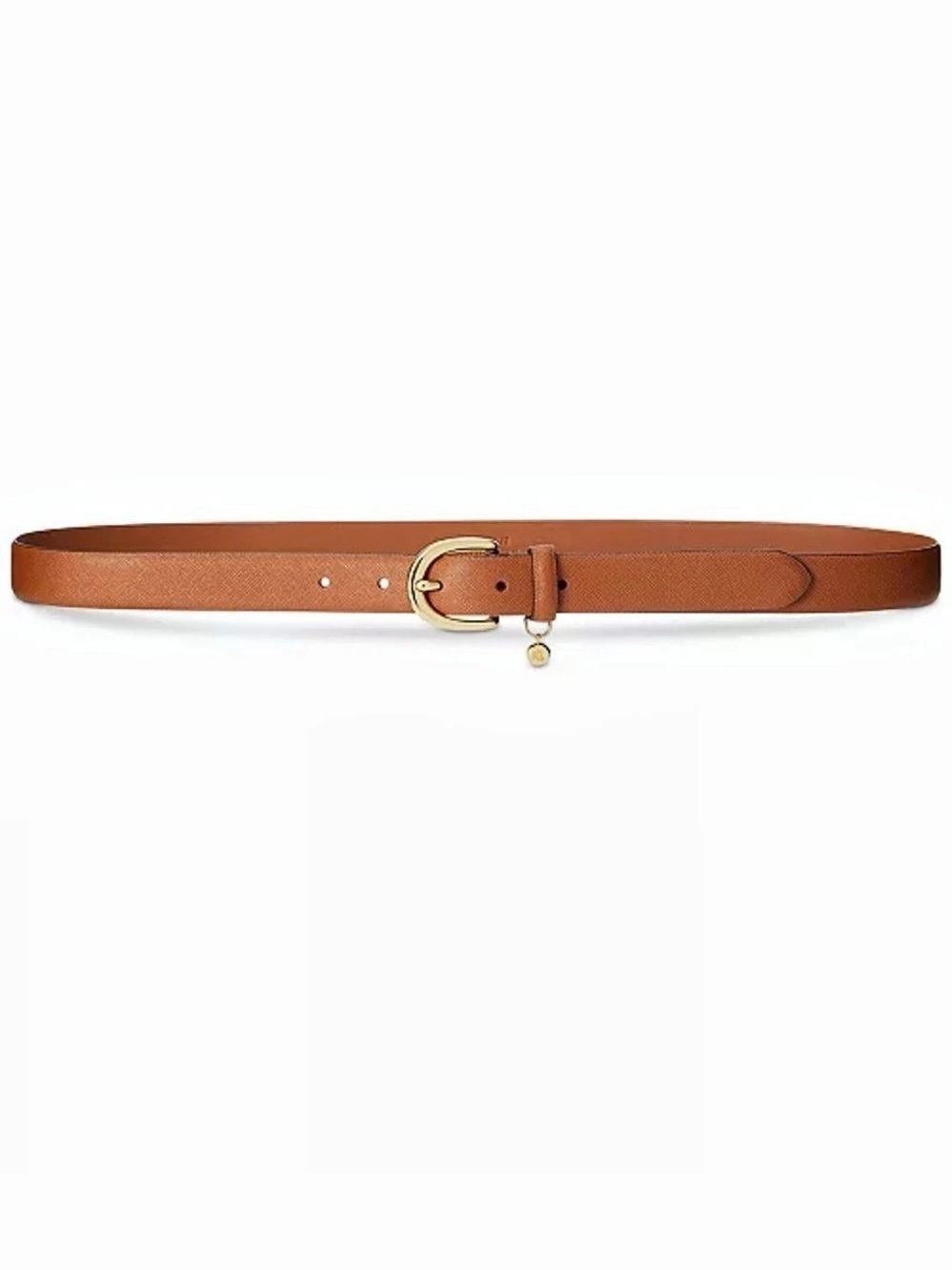 Lauren Ralph Lauren Charm Crosshatch Leather Belt Brown